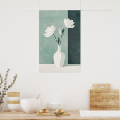 1137強さと穏やかなフローラミニマリズム – こんにちは ポスター (キッチン)