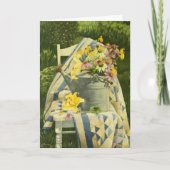 1138キルト悔やみや弔慰カード上の散水缶 カード (正面)