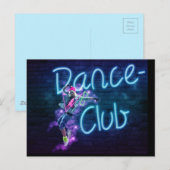 115ネオンダンスクラブデジタル現実主義ガールヒップホップPA ポストカード (正面/裏面)