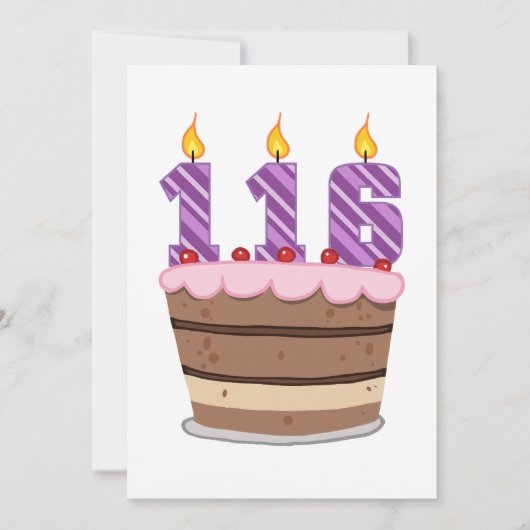 116歳のお誕生日ケーキ カード (正面)