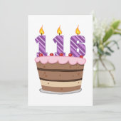 116歳のお誕生日ケーキ カード (スタンド正面)