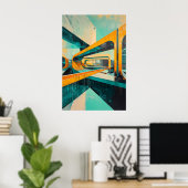 1164レトロ未来主義 ポスター (ホームオフィス)