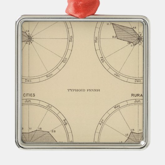 117の死のインフルエンザ、腸チフス1900年1890年 メタルオーナメント (正面)