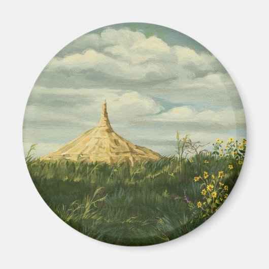 1170煙突の岩の風景 マグネット (正面)