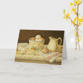 1175 Bowl of Eggs & Pitcher Greeting Card（卵とピッチャーの カード (黄色い花)