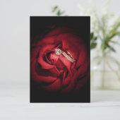 1178-ウェディングリングの赤いバラ 招待状 (スタンド正面)