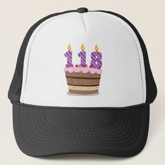 118歳オンお誕生日ケーキ キャップ (正面)