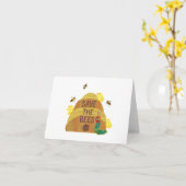 118.とっても飢えた救毛虫がハチたちを カード (黄色い花)