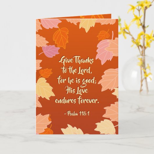 118:1彼は与え良いという主への詩篇 カード (黄色い花)