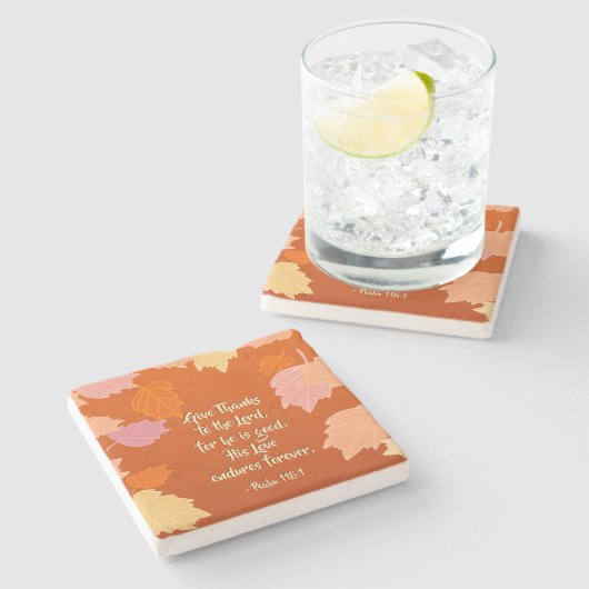 118:1彼は与え良いという主への詩篇 ストーンコースター (横)