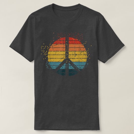 118peace Sign Love 20s 70s絞り染めHippie Hallowee Tシャツ (デザイン正面)