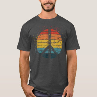 118peace Sign Love 20s 70s絞り染めHippie Hallowee Tシャツ