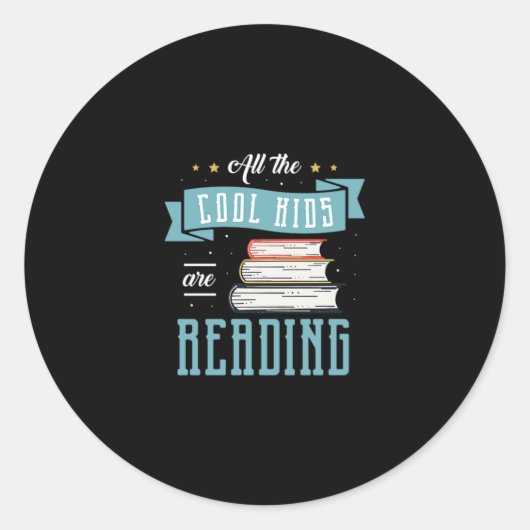 11.すべてのカッコいい子供は読 ラウンドシール (正面)