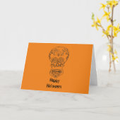 11 - ハッピーハロウィン グリーティングカード (黄色い花)