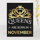 11 月生まれの女王は私たち カード (黄色い花)