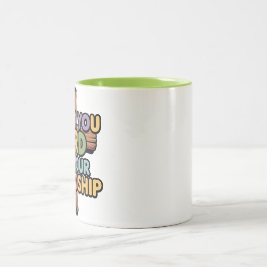 11 0zコーヒーマグありがとう主.......... ツートーンマグカップ (中央)