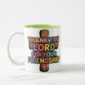 11 0zコーヒーマグありがとう主.......... ツートーンマグカップ (左)