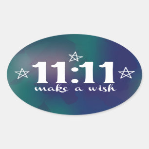 11:11は、願いを作ります 楕円形シール