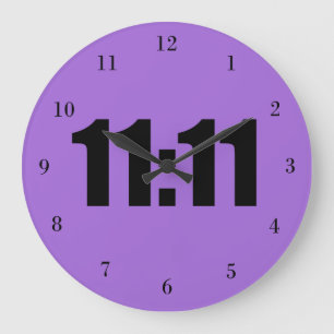 11:11ラッキータイムパープル ラージ壁時計