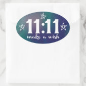 11:11,願いを立てる 楕円形シール (バッグ)