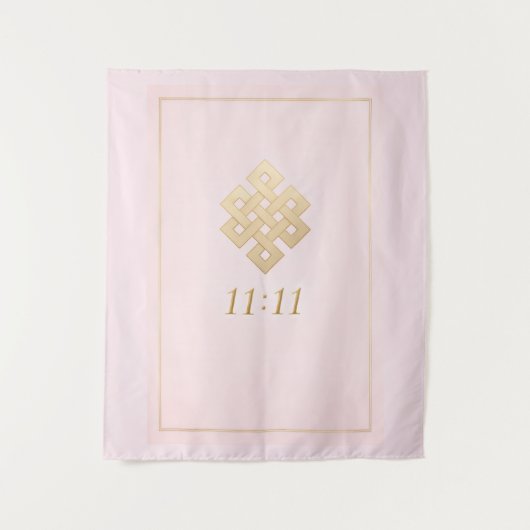 11:11 Eternal Knot Pink Wall Tapestry  タペストリー (正面)