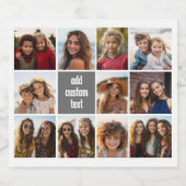 11 Instagramフォトコラージュカスタム文字オン炭 ビールラベル (シングルラベル)