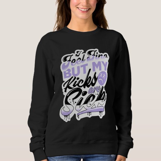 11 Low Pure Violet Tee Shoes I 感じ Pure Viol素晴らし. スウェットシャツ (正面)