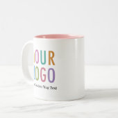 11 ozピンクインナーコーヒーマグとネームカンパニーロゴ ツートーンマグカップ (正面左)