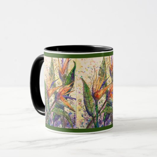 11 oz Mug – 楽園の鳥 マグカップ (正面左)