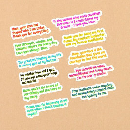 11 PCS - Message Stickers for Moms (Love引用文) シール