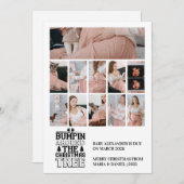 11 Photo Christmas Tree Pregnancy Announcement シーズンカード (正面/裏面)