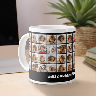 11 Photo Collage -文字付き全パターン ジャンボコーヒーマグカップ