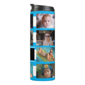 11 photo collage initials blue white タンブラー (回転右)