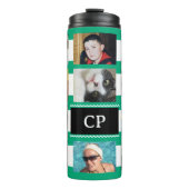 11 photo collage initials green white タンブラー (正面)