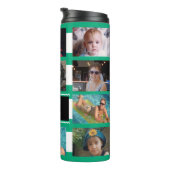 11 photo collage initials green white タンブラー (回転右)