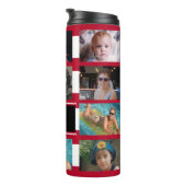 11 photo collage initials red white タンブラー (回転右)