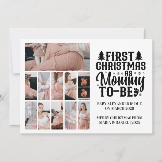 11 Photo Mommy to be Christmas Pregnancy  シーズンカード (正面)