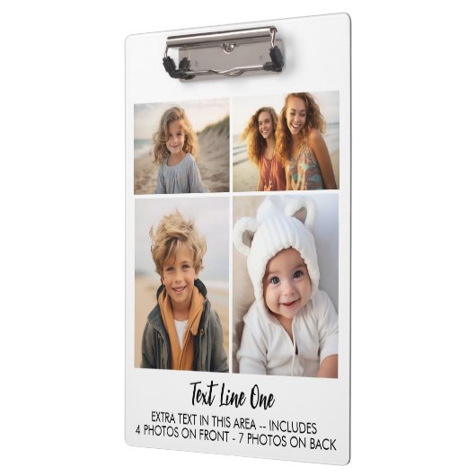 11 Photos - 4 Front, 7 Back - Black Text on White クリップボード (左)