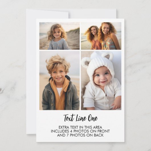 11 Photos - 4 Front, 7 Back - Black Text on White 招待状 (正面)