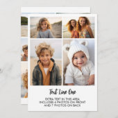 11 Photos - 4 Front, 7 Back - Black Text on White 招待状 (正面/裏面)