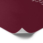 11 Table Silver on Burgundy Wedding Seating Chart ポスター (角)