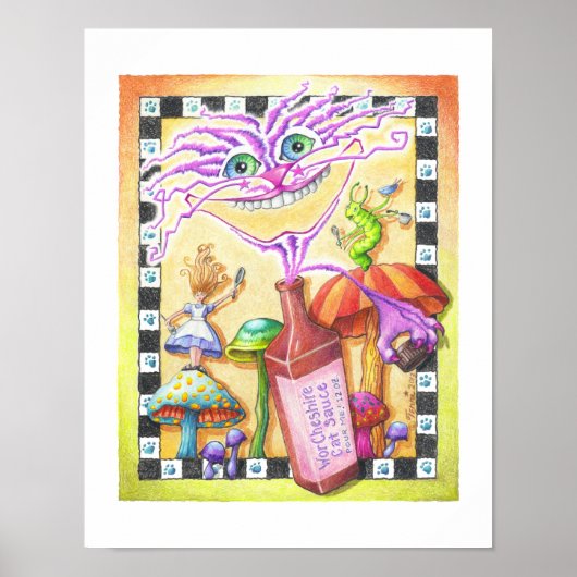 11"x14"ポスター – WorCHESHIRE CAT ポスター (正面)