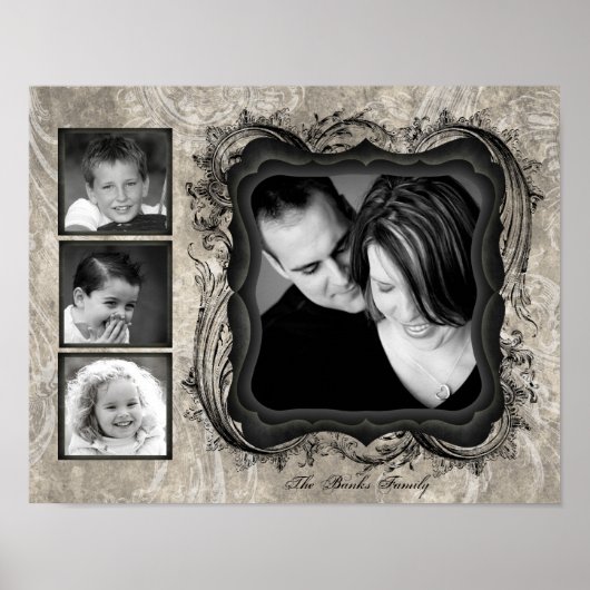 11"x14" 4スロットファミリーコラージュモンタージュタイムレス ポスター (正面)