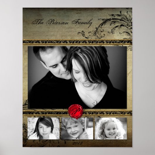 11"x14" 4スロットファミリーコラージュモンタージュレプリカ ポスター (正面)