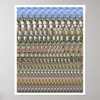 11"x14" "Neuschwantstein Castle" 3Dポスター ポスター