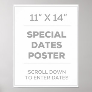 11" x 14"特別日付ポスター ポスター
