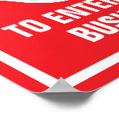 11" x 14" Bold Red Face Mask Required Paper ポスター (角)