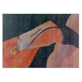 11" x 8"ガラスフラミンゴのまな板 カッティングボード