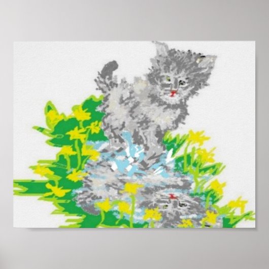11" x 8.5", Value Poster Paper (Matte) Kitten ポスター (正面)