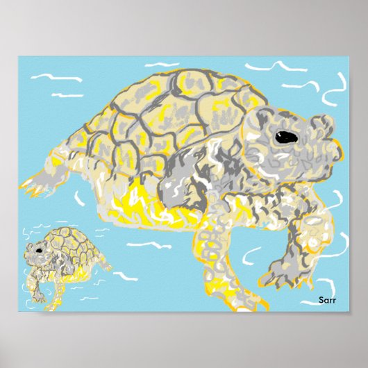 11" x 8.5", Value Poster Paper (Matte)Sea Turtles ポスター (正面)